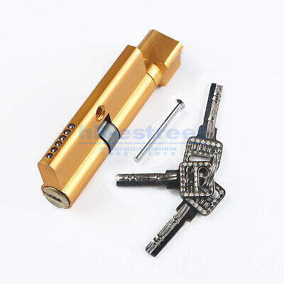Gold 70mm Sliding Security Screen Home Door Lock Cylinder Thumb Turn Hardware