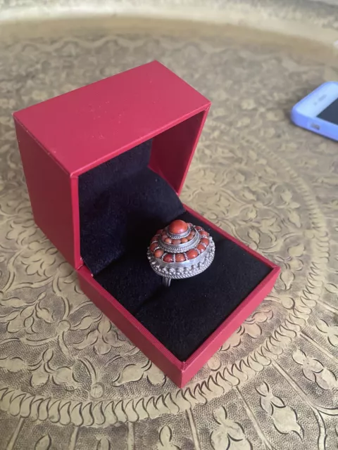 Bague Argent 925/ Vrai Corail