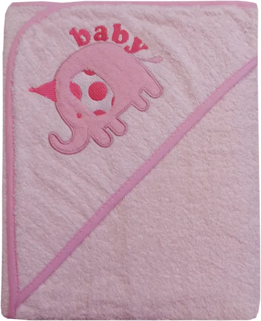 Baby Hooded Bath Towel 100% Cotton with Embroidery Designs Made with Love 0-18 M