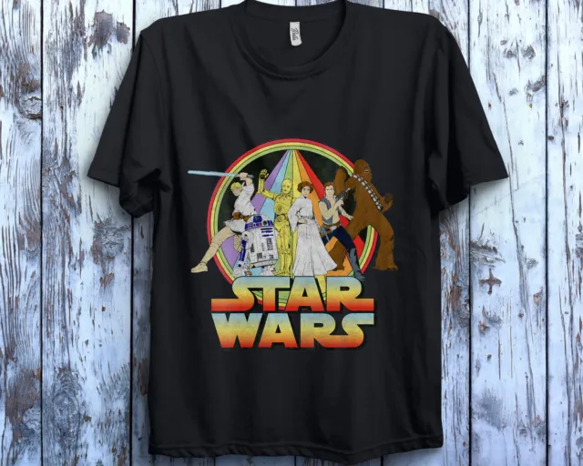 Star Wars Rainbow Group Shot Vintage  Unisex Adult T-shirt Kid Tee 5374