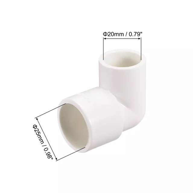 PVC Pipe Fitting 90 Degree Elbow Schedule 40 White 20mm x 25mm Socket 5pcs 2