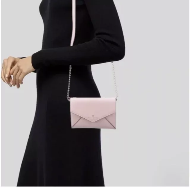 Kate Spade Cedar Street Monday CrossBody Clutch Envelope Bag Pink Optional Strap
