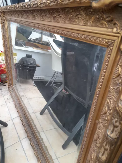 Antiker Spiegel, Holzrahmen, groß