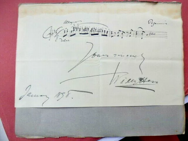 Willy Hess - German Violinist - Autographed Musical Quotation - 1898