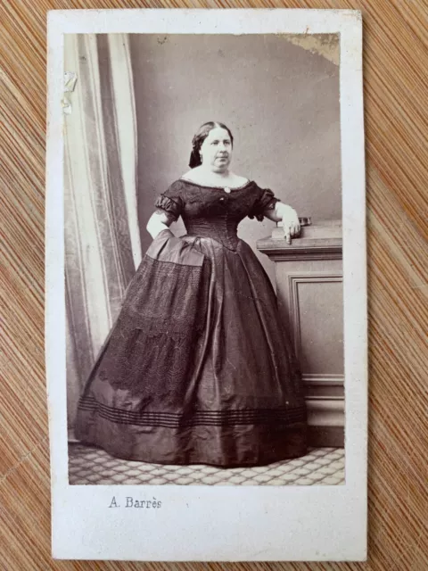 Photo Carte de Visite CDV Portrait femme 1860 BARRES Paris