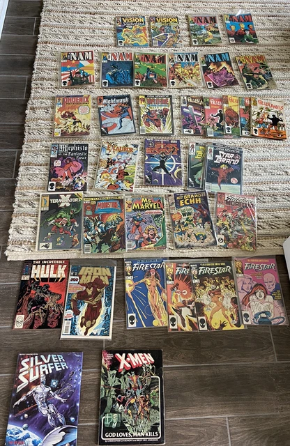 LOT OF 36 Marvel Comics NAM, Hulk, Excalibur Fallen Angels and more - 1986-1993