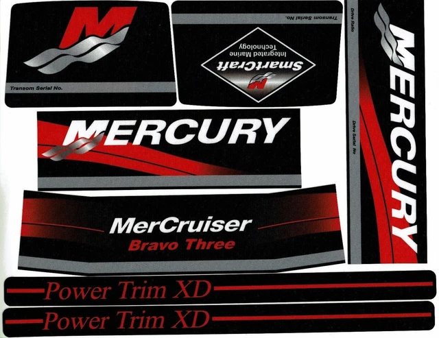 MERCRUISER MERCURY BRAVO 3 III outdrive Decal sticker kit set 37 ...