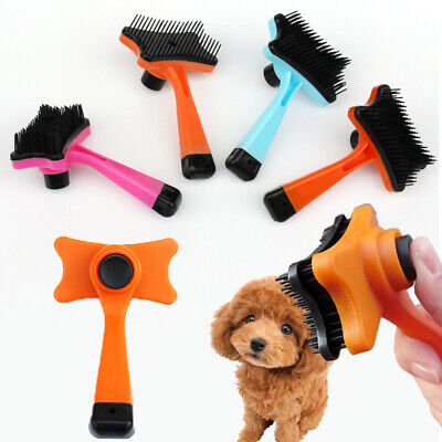 Dog Cat Brush Grooming Slicker Self Cleaning Slicker Brush Massage Hair Comb UK
