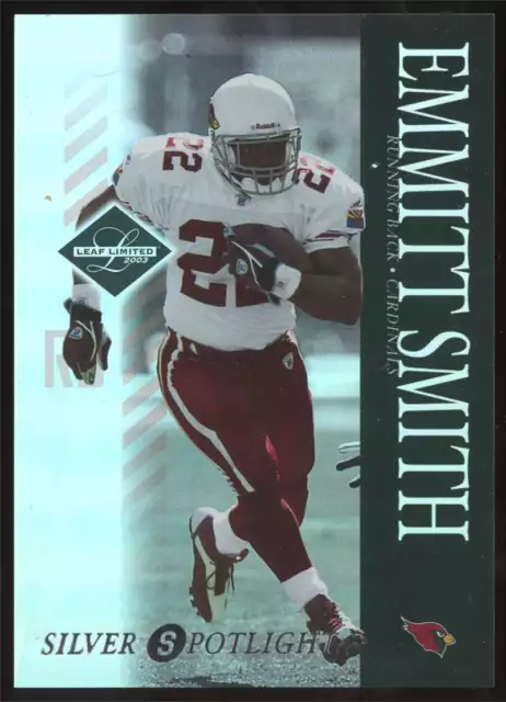 2003 Leaf Limited Silver Spotlight Emmitt Smith #1 Cardinals /75