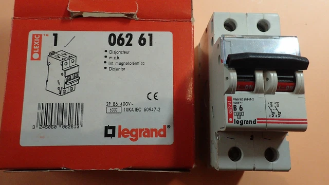 Disjoncteur Bipolaire Legrand DX3 40A Courbe D - 2P 10kA À Vis Réf. 408019