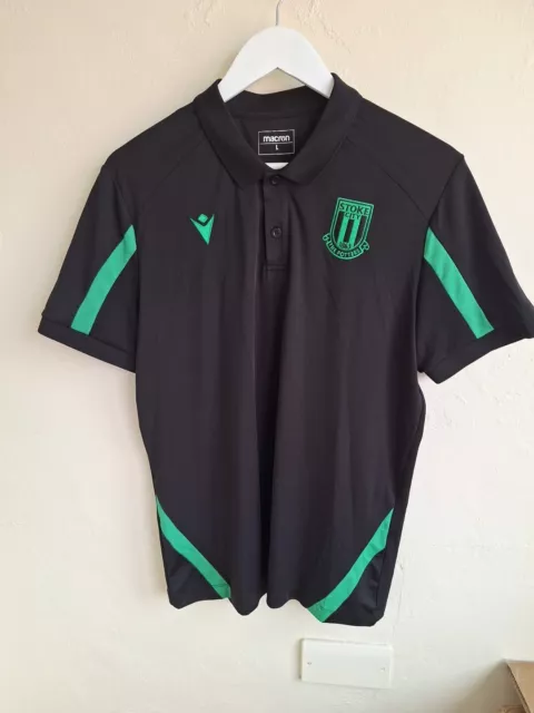 Stoke City FC Macron Mens Polo  2021/2022 Size Large Very Good Condition