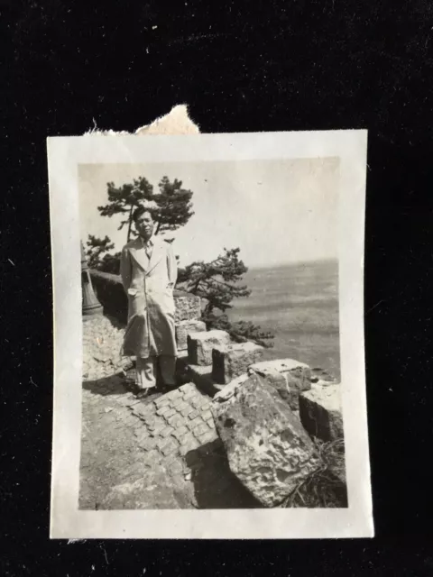 # 15831 Japanese Vintage Photo 1940s / Man Woman People Landscape