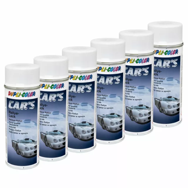 Laca 6x 400ML Pintura Spray Bote Spray Coches Dupli Color 651953 Blanco Mate