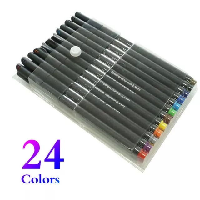 24X Acrylic Paint Marker Pens Extra Fine Tip Rock Permanent Posca Metal Pen