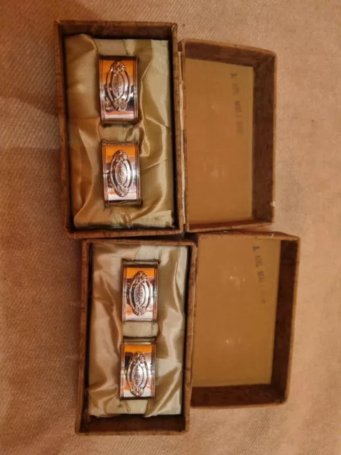 4 portatovaglioli Argento Rivestito 800/1000