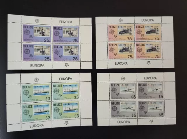 Belize, Europa CEPT 50 years anniversary, 4 stamps+1 Souvenir Sheet+ 4 block MNH 2