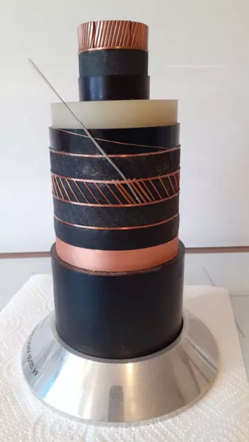 Kabelmuster 115 kV Hochspannungskabel mit LWL  Stufenmuster mit Metalfuss
