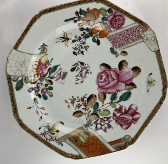 18th C Chinese Export, Famille Rose Plate, Qianlong, 1770