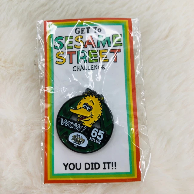 Sesame Street Big Bird Virtual Run Club Challenge 65 Mile Award Lapel Pin