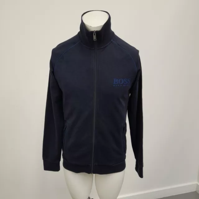 Hugo Boss Men Jacket Size S Navy Tracksuit Zip Up Cotton Blend -WRDC