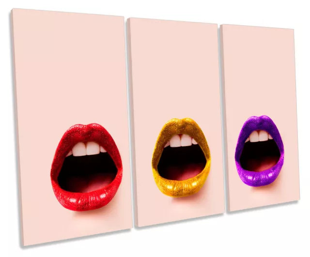 Fashion Lips Lipstick Picture TREBLE CANVAS WALL ART Print
