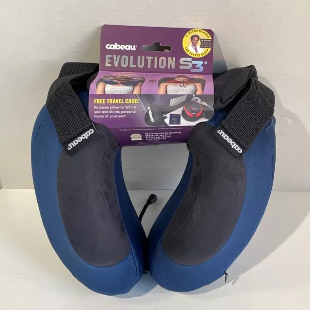 CABEAU Evolution S3 Travel Neck Pillow Memory Foam Neck Support Adjustable Clasp