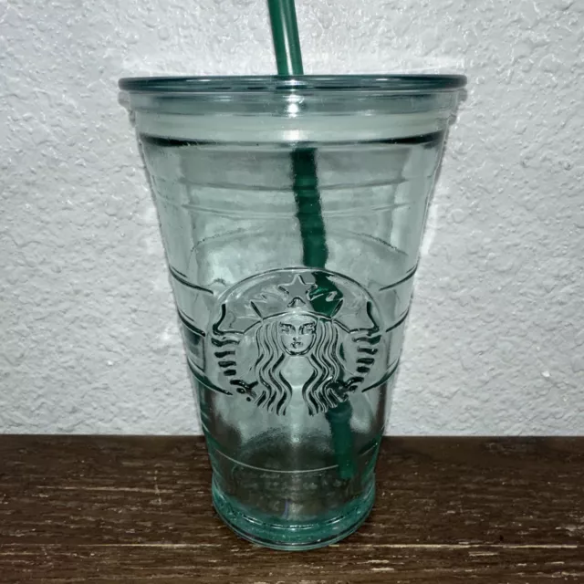 Starbucks 16 oz Grande Recycled Glass Cold Cup Tumbler & Lid Made