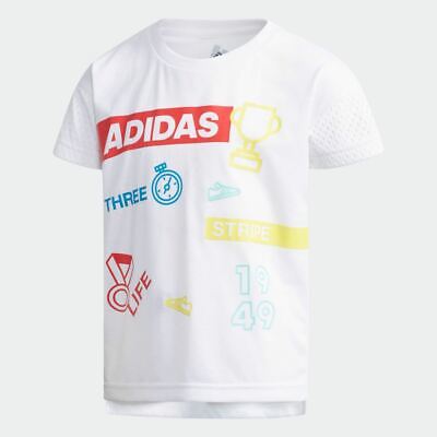 Adidas Ragazze T-Shirt Formazione Grafico da Bambino Maglietta DW4079 - Bianco