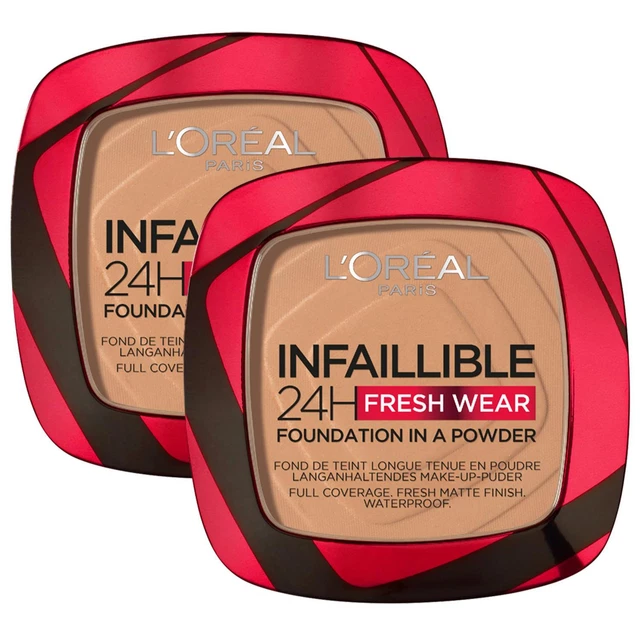 L'OREAL PARIS INFALLIBLE 24H Fresh Wear Foundation Powder, 260 Golden Sand, 2pk £23.99 PicClick UK