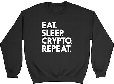 Eat Sleep Crypto Repeat Kids Childrens Jumper Sweatshirt Boys Girls