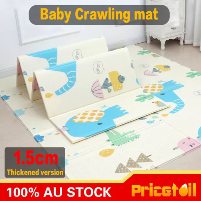 200*180*1.5cm XPE Foldable Baby Kids Play Mat Crawling Picnic Alphabet Floor Rug