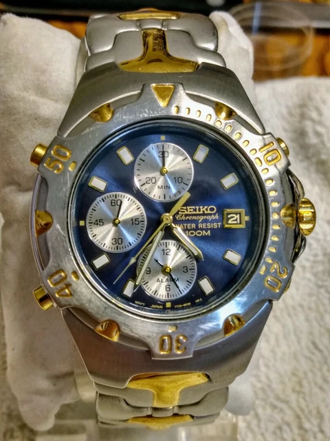 Seiko chronograph 100m battery sale