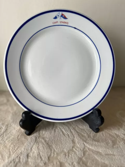 8" Captain Starn's Shenango Restaurant China Dessert Plate Atlantic City NJ