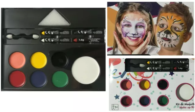 Schminkset 13 teilig Kinder Gesicht Schminke Karneval Halloween Fasching Make up