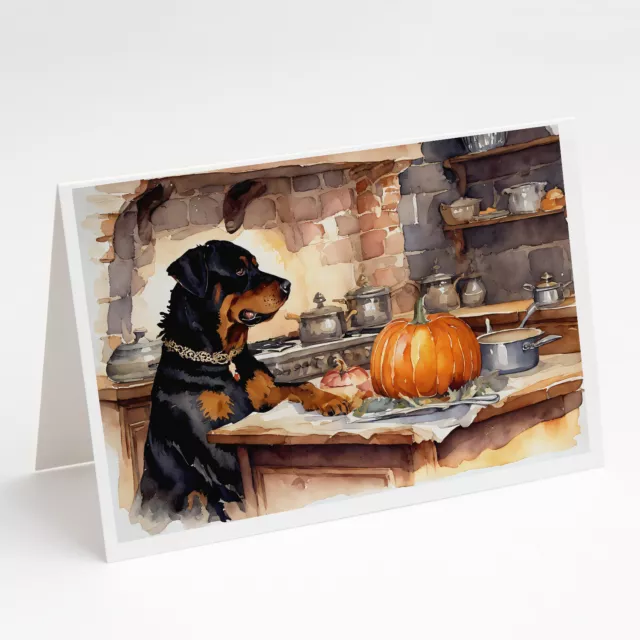 Rottweiler Thanksgiving Pumpkins Greeting Cards Envelopes Pack of 8 DAC1805