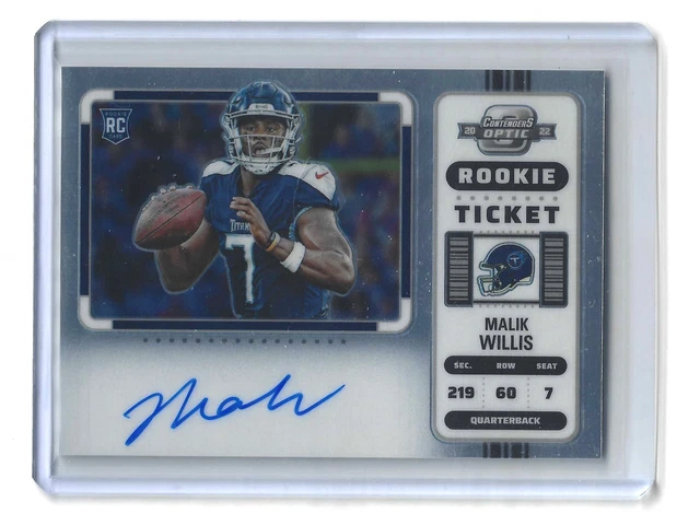 2022 Panini Contenders Optic Malik Willis Auto Rookie Ticket RC Titans