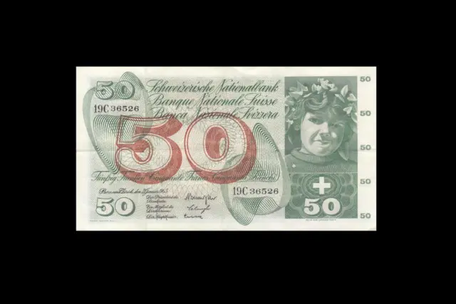 21.1.1965 Switzerland 50 Franken **Zurich** ~Rare~ "C" (( Ef ))