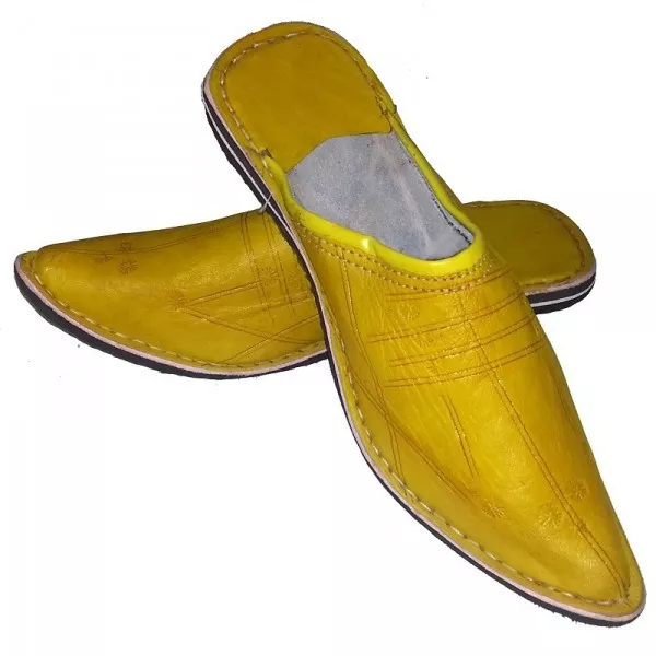 BABOUCHE MAROCAINE J1 cuir grav cousues chaussure chausson