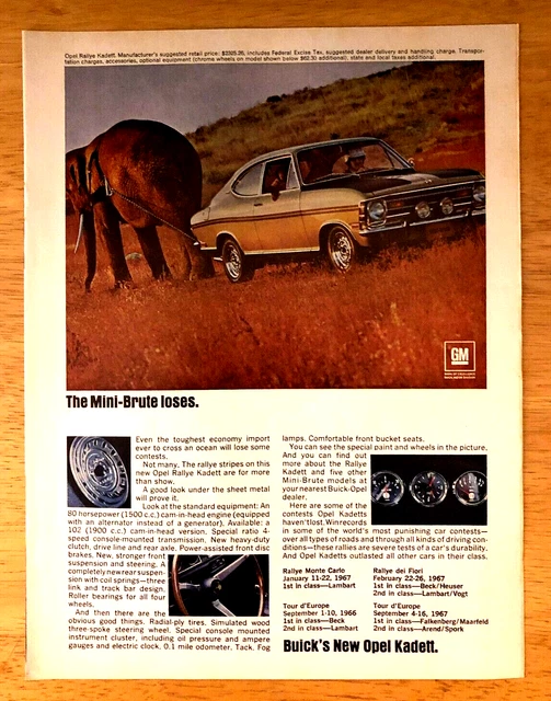 1968 Opel Rallye Kadett By Buick—Vintage Magazine Print Advertisement Ad