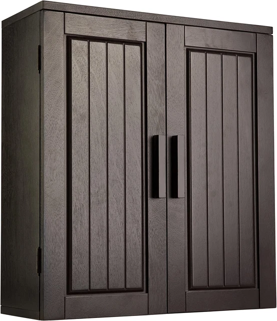 Elegant Home Fashions Catalina Removable Wooden Wall Cabinet with 2 Doors, Espre