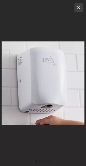 Lavex Janitorial White Compact High Speed Automatic Hand Dryer - 110-130V, 1350W