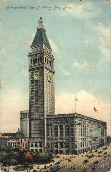 1909 NEW YORK City, NY Metropolitan Life Building Postkarte 2c ...