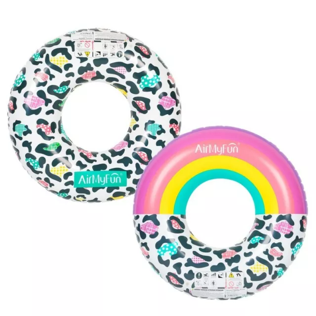 Bouée Gonflable x2 - Pack Donut Leopard Multicolore ø120 cm