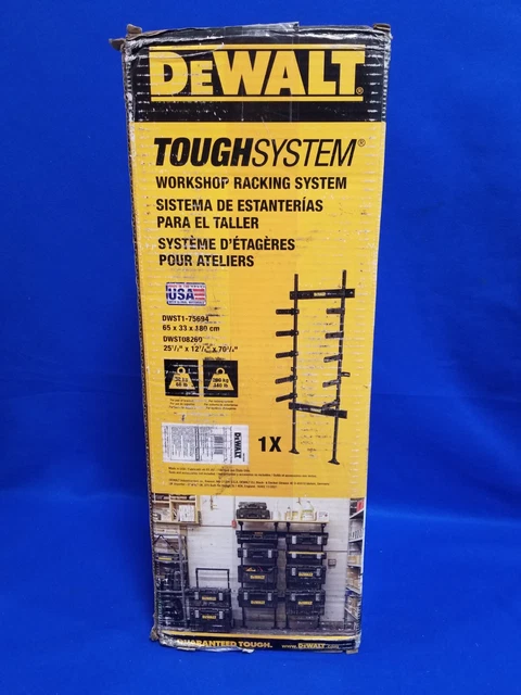 DEWALT Tough System Racking System: 12 7/8 in W, 12 7/8 in D, 70 3/4 in H, Black
