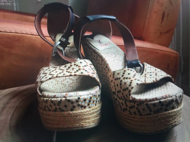 scarpe donna sandali espadrillas con zeppe alte in corda