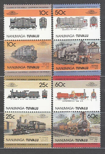 Tuvalu - Nanumaga Post Michel 33/40 MNH Züge