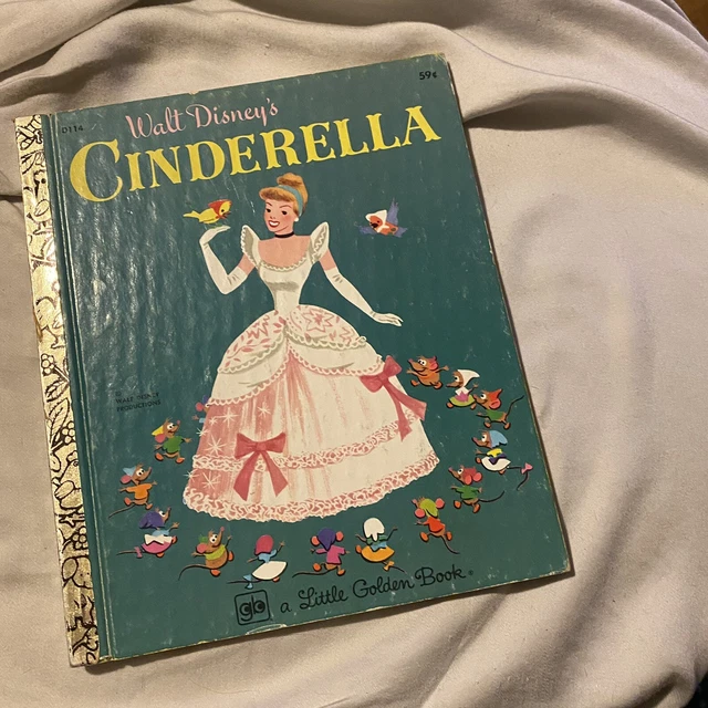 Little Golden Book Walt Disneys CINDERELLA D114 34 Print Vintage 1978