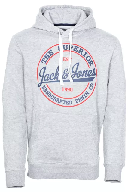 Jack & Jones JJBrat Hoody Sweatshirt Sweat Kapuzenpullover Herren Grau L XL