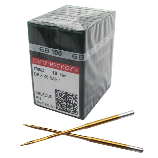 100PCS Groz Beckert DBXK5 SAN1 GEBEDUR Titanio Aguja de Bordado Industrial