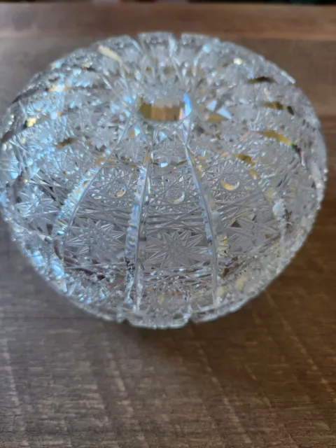 Vintage Brilliant Cut Glass Dresser Box or Covered Cheese Dome Stunning piece